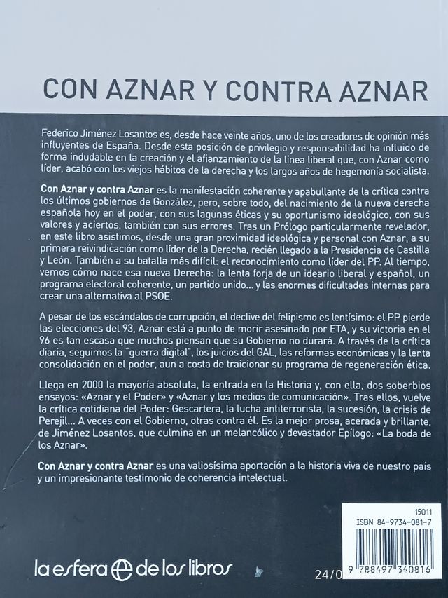 Con Aznar Y Contra Aznar (Actualidad) (Spanish ...