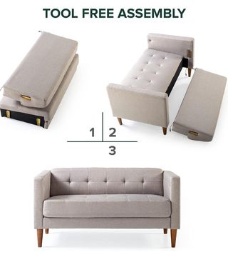 Sofá Loveseat Beige USB