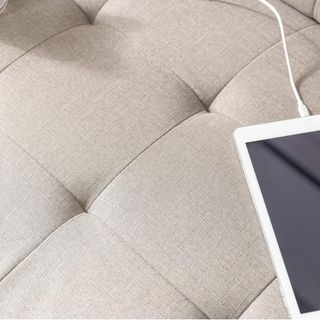Sofá Loveseat Beige USB