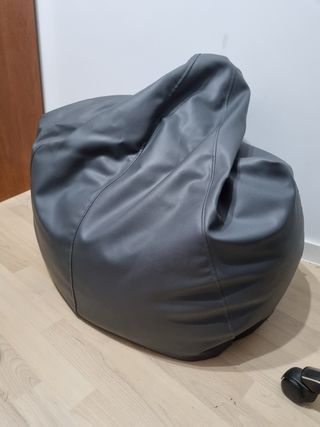 Puff gris piel sintética XL