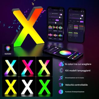 lettera X Luce LED USB Animazioni APP nuova
