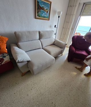 Sofá 2 plazas beige - Tela desenfundable