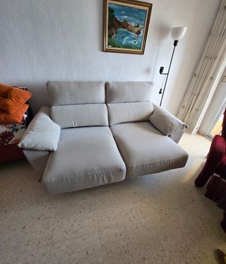 Sofá 2 plazas beige - Tela desenfundable