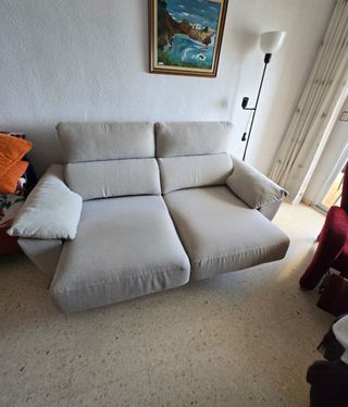 Sofá 2 plazas beige - Tela desenfundable