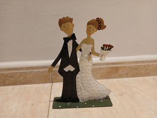 Figura metal novios boda