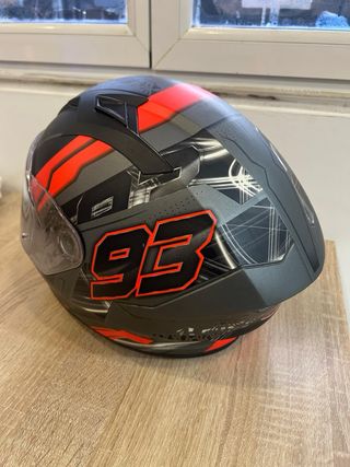 Casco moto SMK negro/rojo