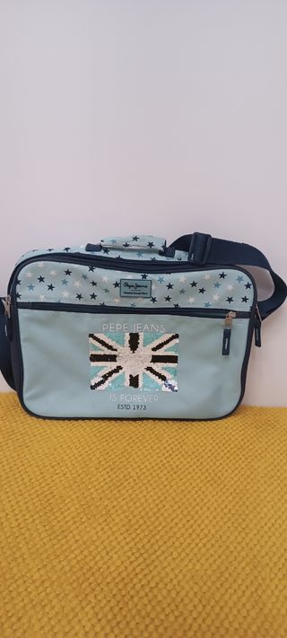 Maletín Pepe Jeans - Azul y Blanco