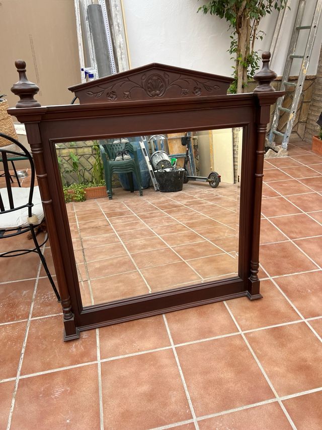 Espejo madera nogal antiguo
