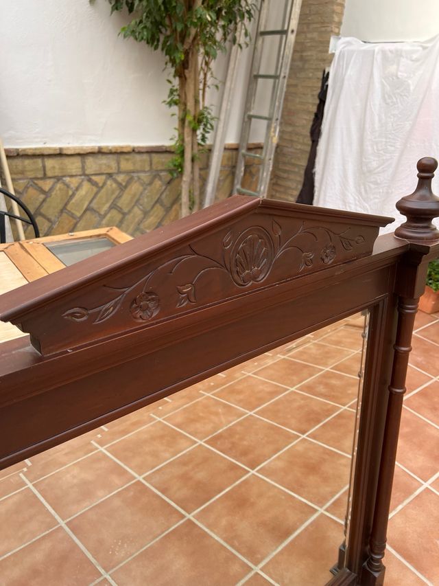 Espejo madera nogal antiguo