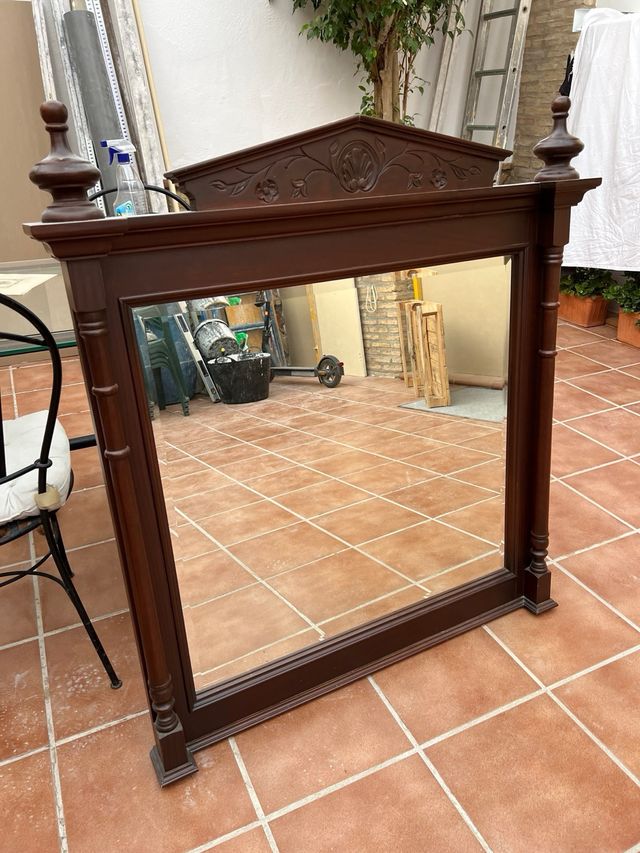 Espejo madera nogal antiguo