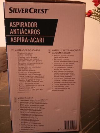 Aspirador antiácaros Silvercrest