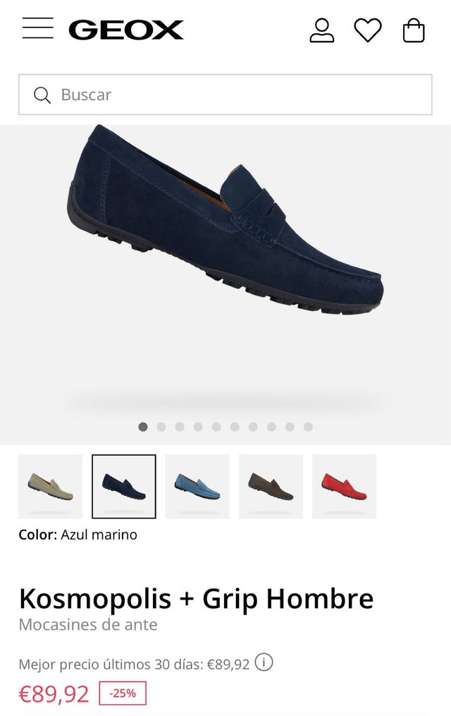 GEOX Mocasines ante azul - Talla 43