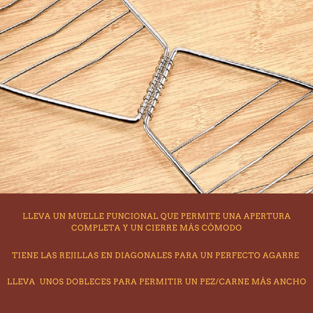 Parrilla pescado 65cm bbq barbacoa