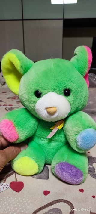 Peluche orsetto arcobaleno vintage