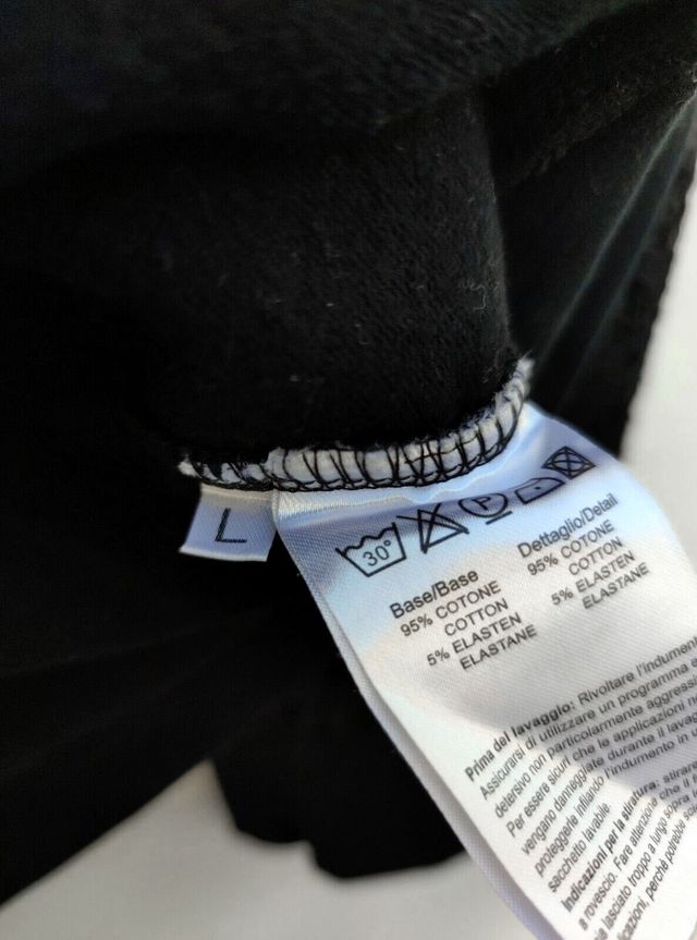 Duck Farm Black Cotton Paillettes Lace Crewneck L