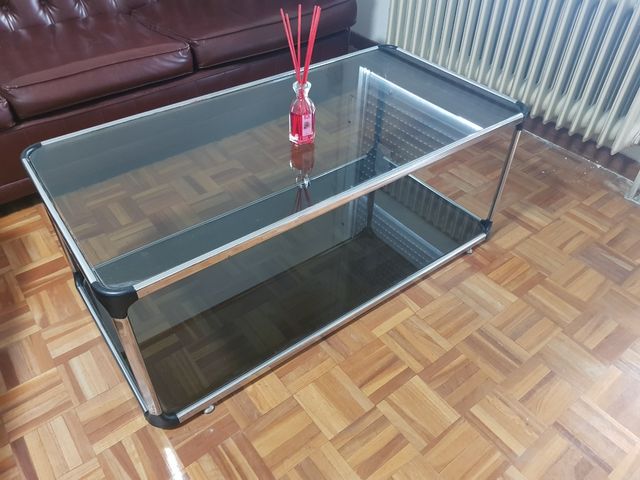 Mesa centro cristal - metal