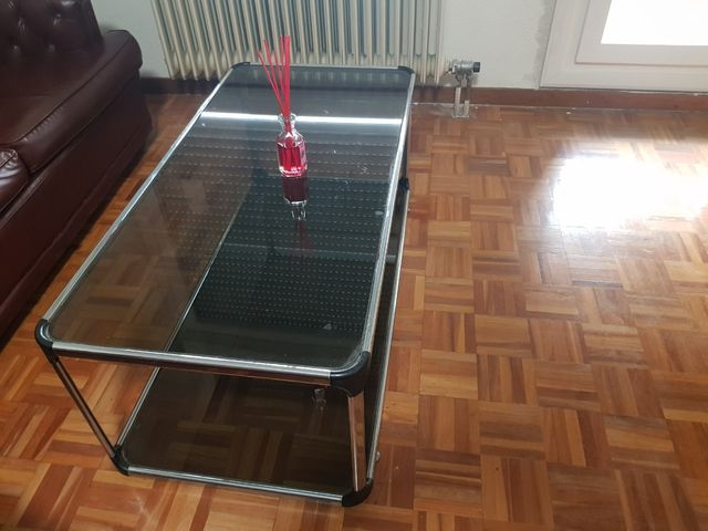 Mesa centro cristal - metal