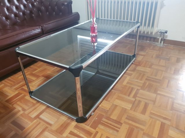 Mesa centro cristal - metal