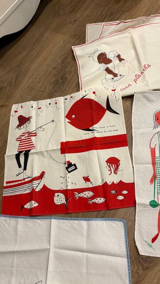Paños cocina vintage (5uds) y 2 piezas más