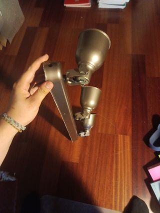 Lampara pared 3 focos metal