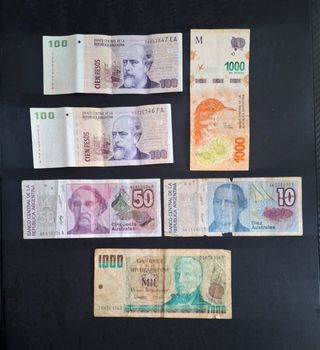 6 Billetes Argentinos antiguos