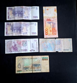 6 Billetes Argentinos antiguos