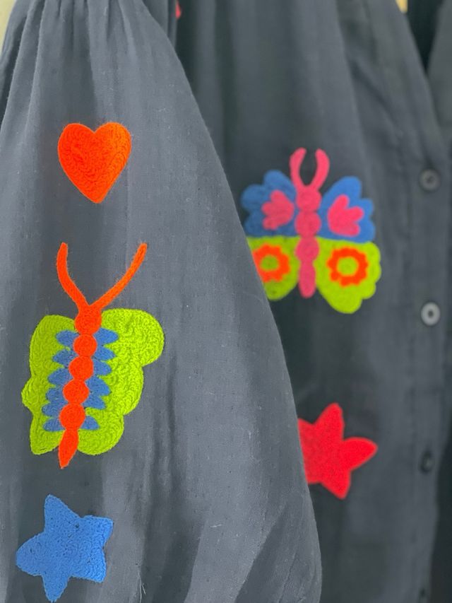 Blusón Cornet - Azul con bordados