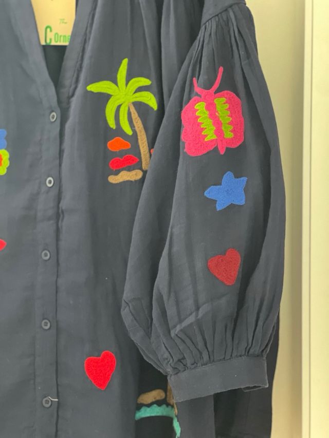 Blusón Cornet - Azul con bordados