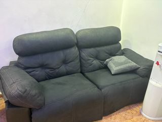 Sofá 2 plazas - Piel sintética negra