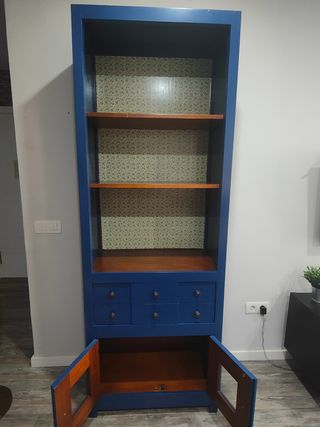 Mueble de salón / Librería / estanteria azul