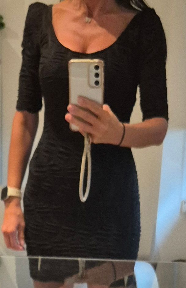 Vestido negro manga 3/4 talla XS