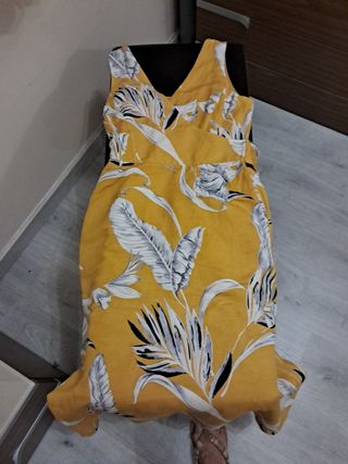 Vestido estampado mostaza 