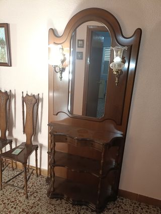 Mueble recibidor madera antiguo