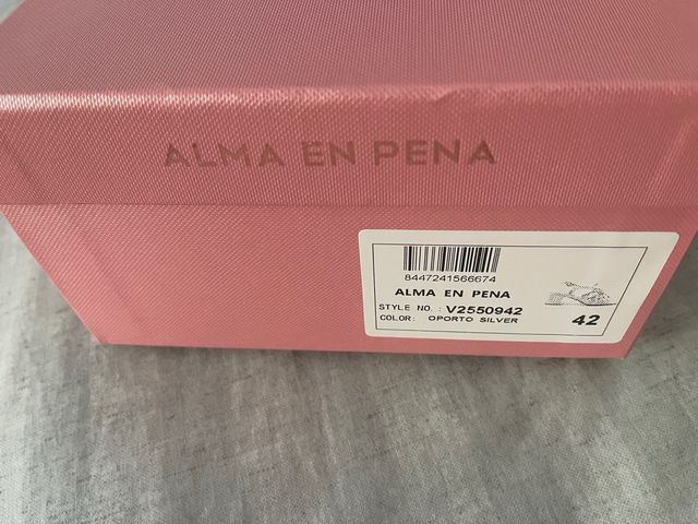 Sandalias Alma en Pena Plata 42, un solo uso