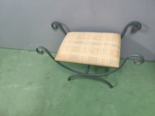 Banco forja - Asiento de metal y tela