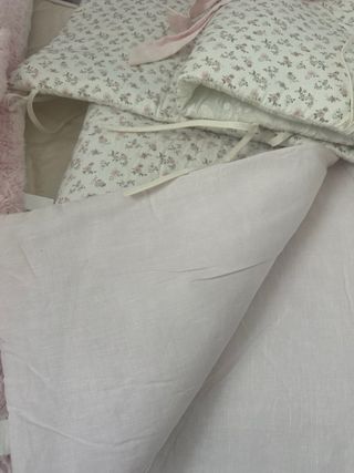 Colcha cuna bebé rosa - 4 piezas