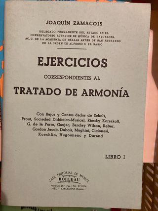 Ejercicios Armonía - Zamacois - Libro I
