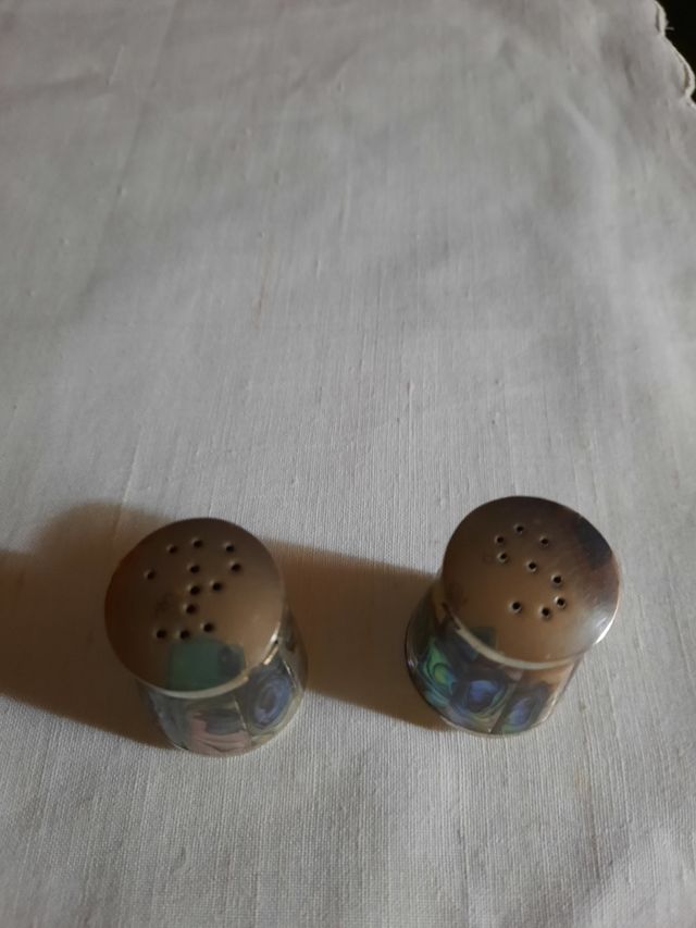 Salero y pimentero alpaca mexicana ,vintage.