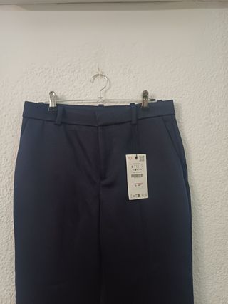 Pantalón de vestir azul marino Zara