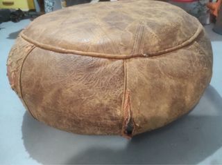 Puff Marrón Piel - Decorativo