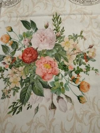 Tovaglia fiori vintage rosa 80x80cm