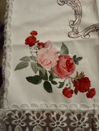 Tovaglia fiori vintage rosa 80x80cm