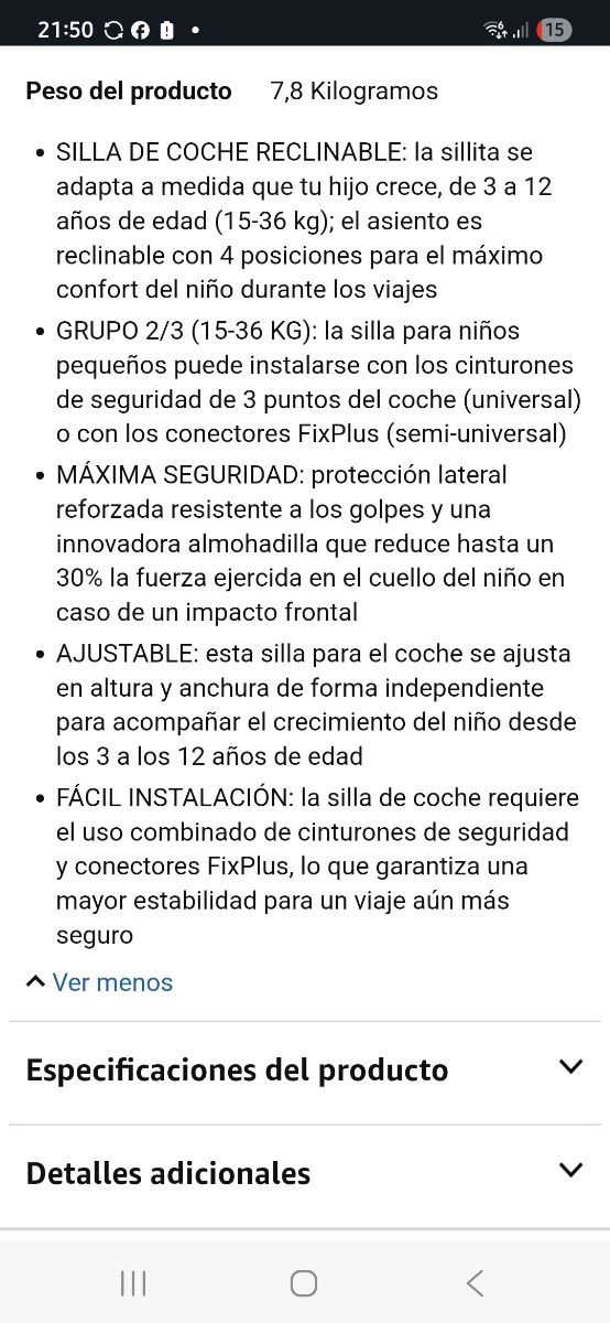 Silla coche Chicco Oasys 2-3 FixPlus