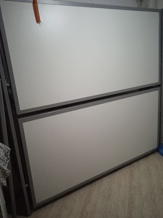 Litera plegable metalica gris y blanca