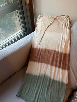 Falda larga tie-dye beige-verde