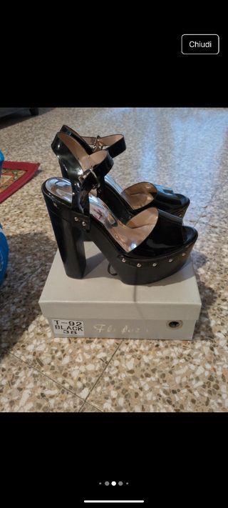 Sandali Flyflor neri tacco alto 38