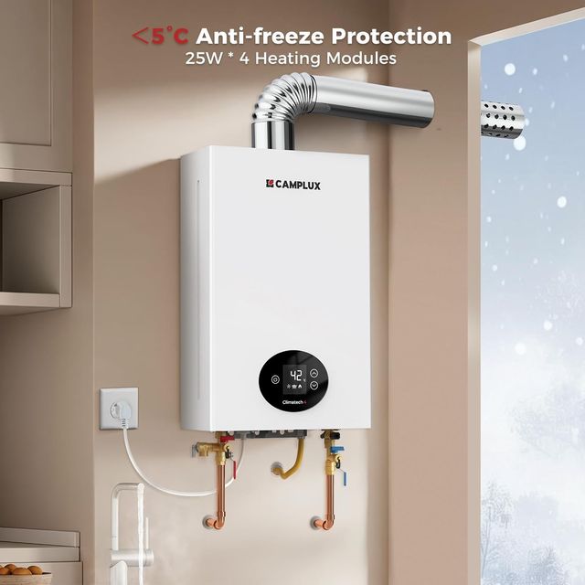 Riscaldatore a gas per uso domestico a basso contenuto di NOx CAMPLUX 12L