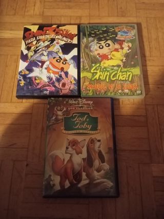 3 Películas DVD: Shin Chan & Tod y Toby