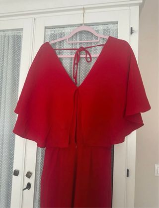 Mono rojo Zara eventos - capa espalda
