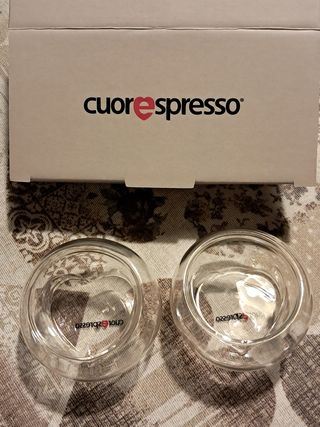 Bicchieri Cuorespresso, con fondo a forma di cuore